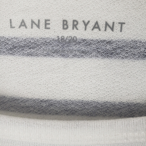 Lane Bryant Blue and White Striped Short Sleeve Shirt Sz 18-20 - Picture 3 of 9